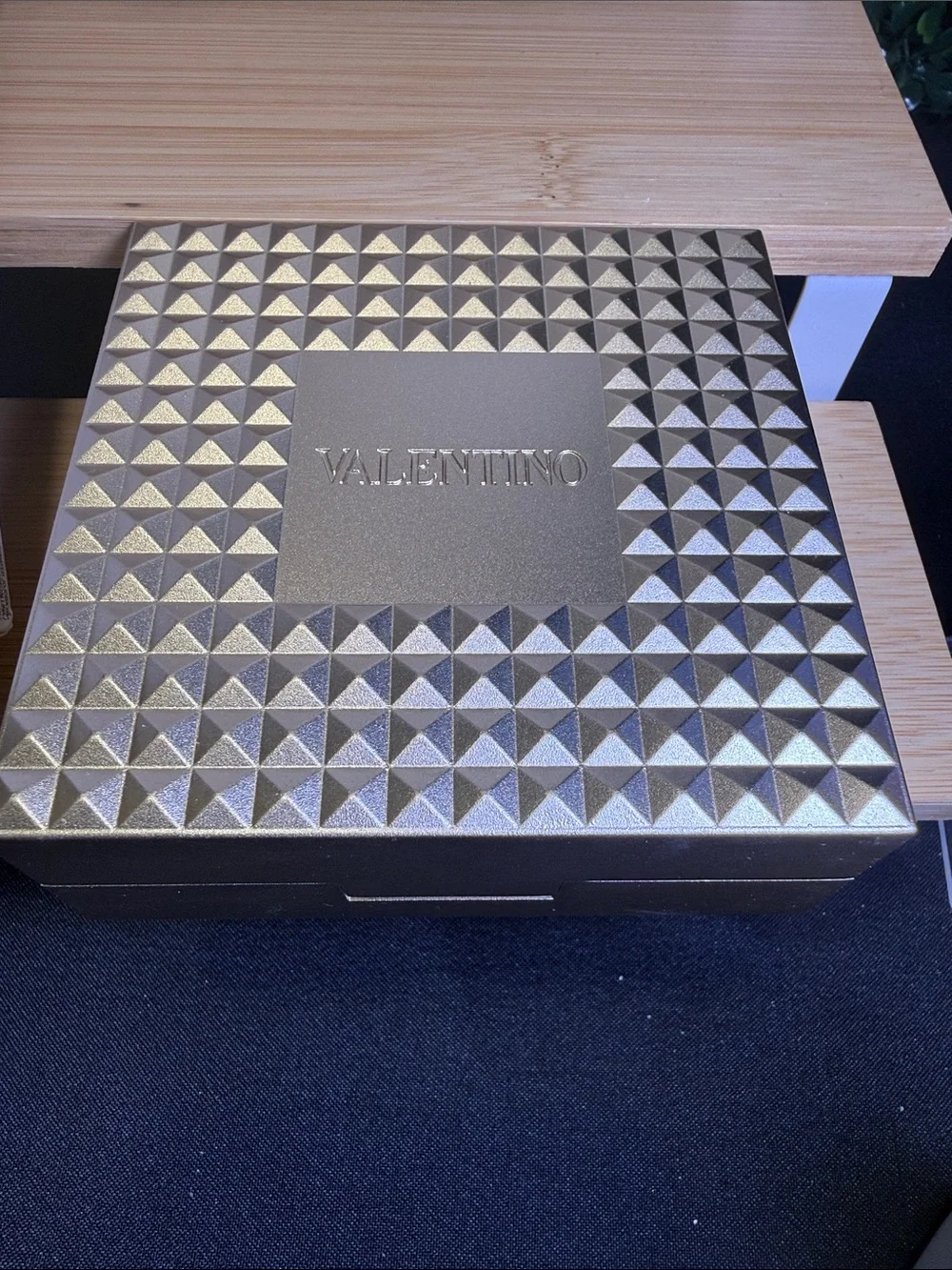 Valentino Gold Spike Studded Lipstick Trio with Pink and Red Shades